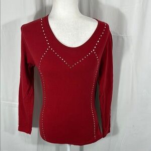 Sonia Rykiel Red Studded Blouse
